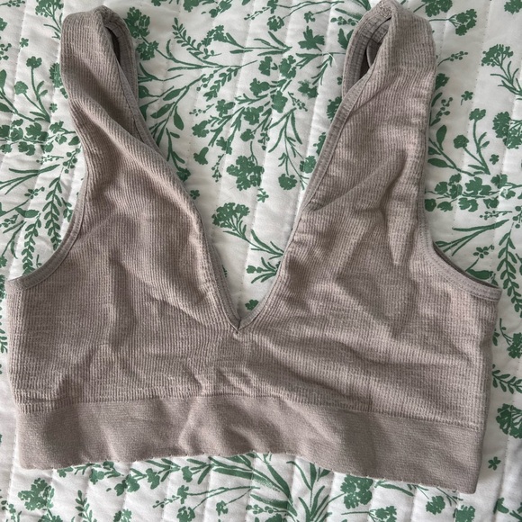Anthropologie Sasha Seamless V-Neck Bra - size XS/S color beige/taupe - Picture 4 of 5